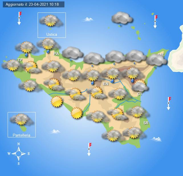 Meteo Sicilia di sabato 24 e domenica 25 aprile