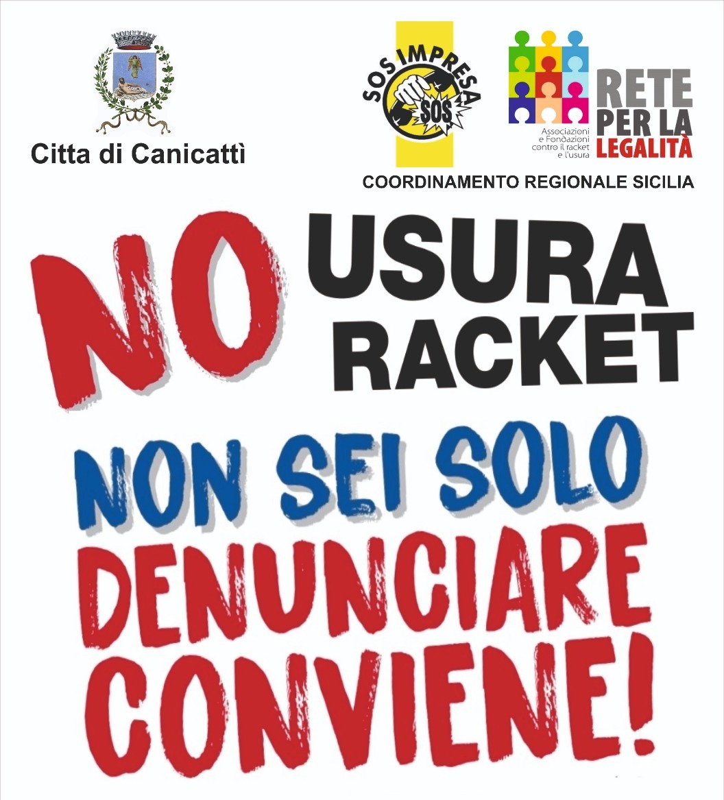 “#liberiamocanicatti. No Usura No Racket”: sabato 29 maggio con “Sos Impresa”