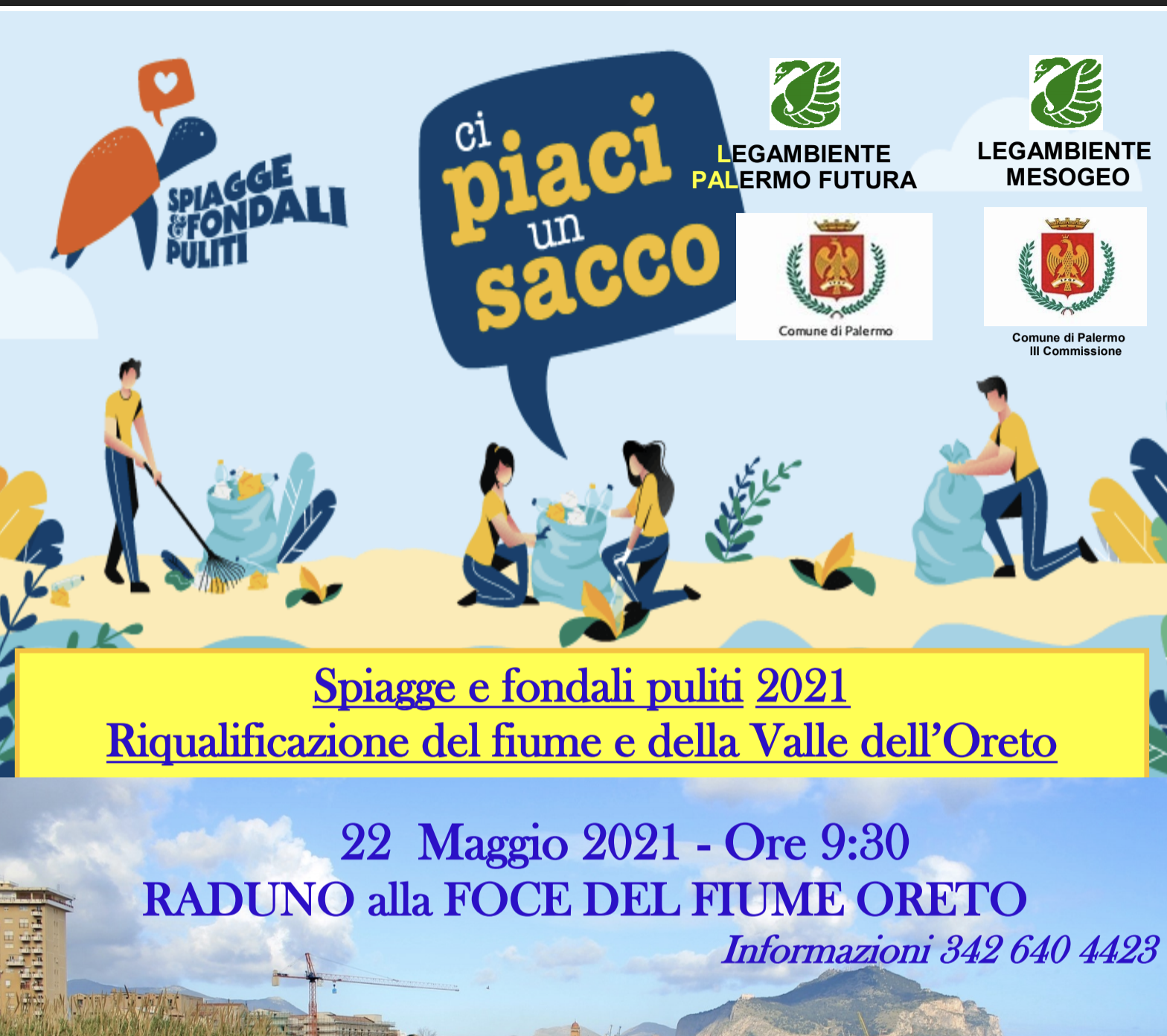 Riqualificazione fiume e della valle dell’Oreto: sabato mattina raduno alla foce