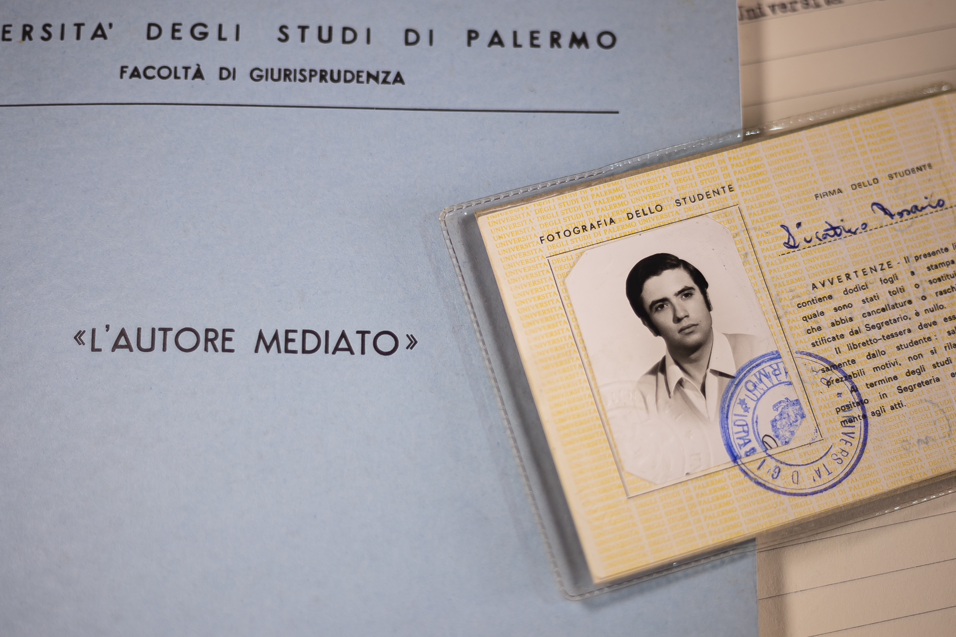 Tesi di laurea e libretto universitario di Livatino all’UniPa