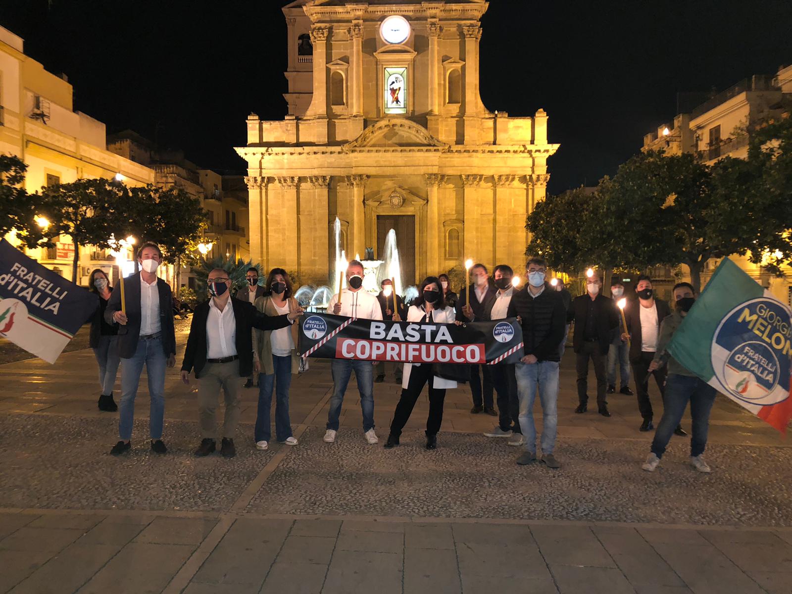 Manifestazione di Fratelli d’Italia Palermo a Bagheria contro il coprifuoco