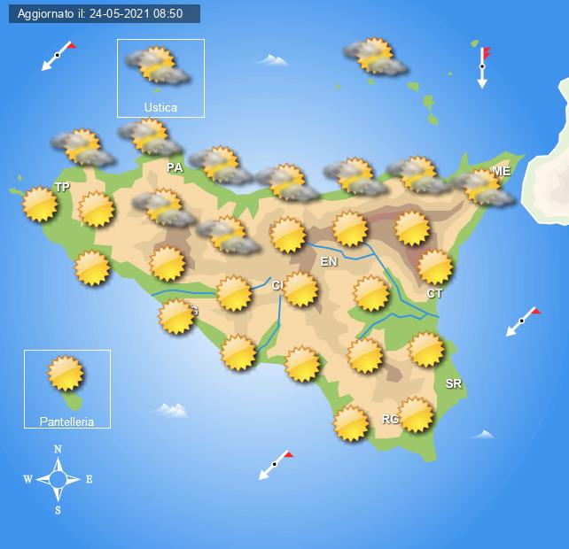 Meteo Sicilia di martedì 25 maggio