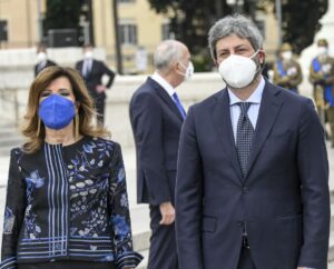 ROMA (ITALPRESS) - I presidenti del Senato e della Camera, Elisabetta Casellati e Roberto Fico...