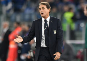 ROMA (ITALPRESS) - Il ct della Nazionale Roberto Mancini e il centrocampista dell'Inter e della...