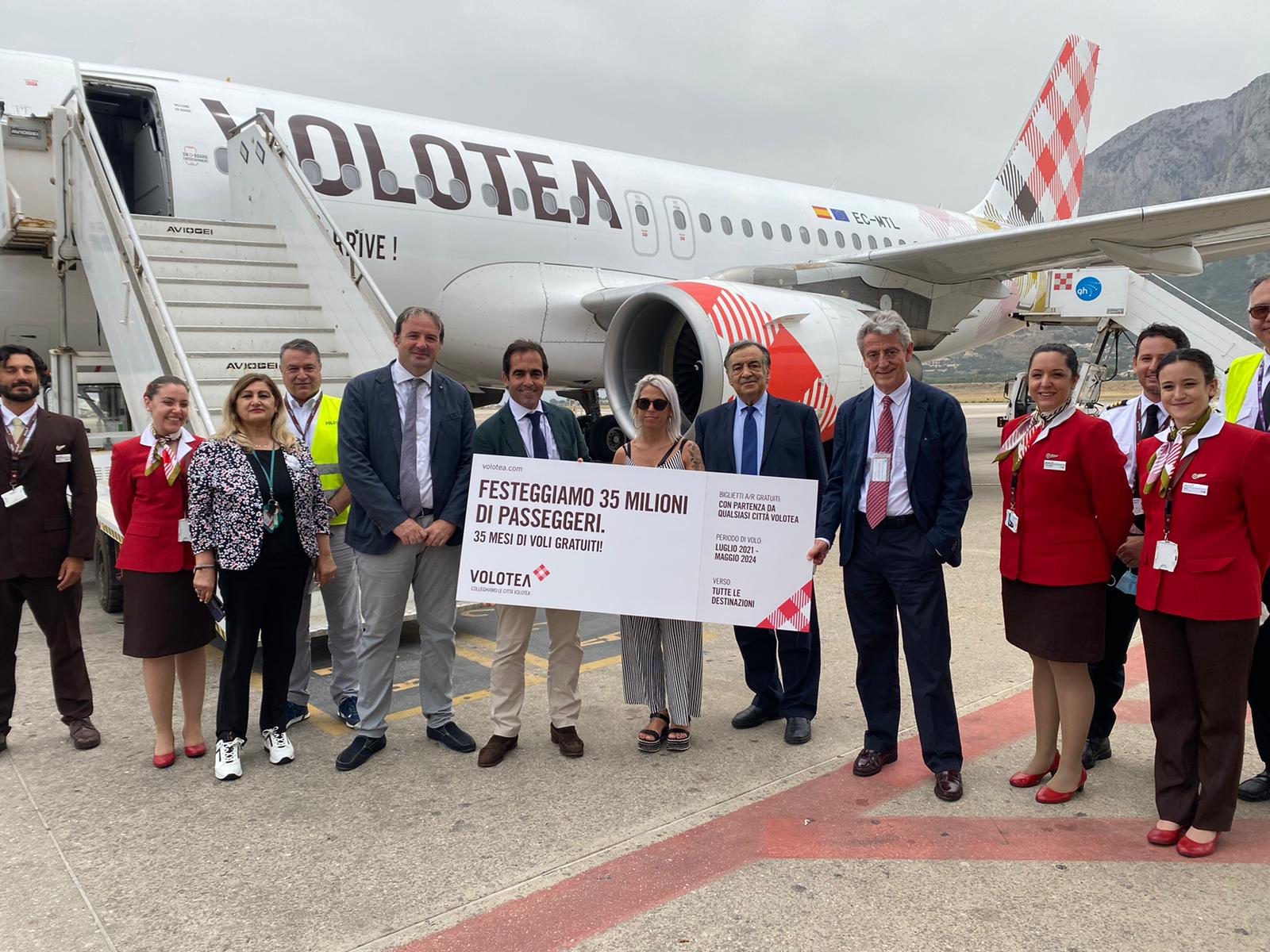 Volotea a Palermo, raggiunti i 35 milioni di passeggeri trasportati