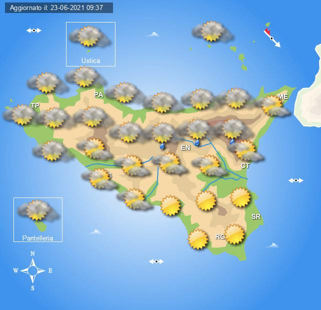 Meteo Sicilia di giovedì 24 giugno