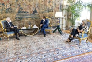 ROMA (ITALPRESS) - Il presidente dell'Inps Pasquale Tridico e il direttore generale Gabriella Di...