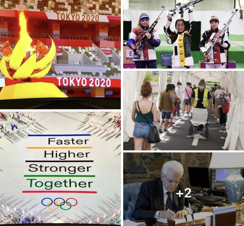 Tanomattinale 24 luglio 2021: primo oro cinese a Tokyo, vaccini e prenotazioni, i rilievi di Mattarella, il bacio in bocca