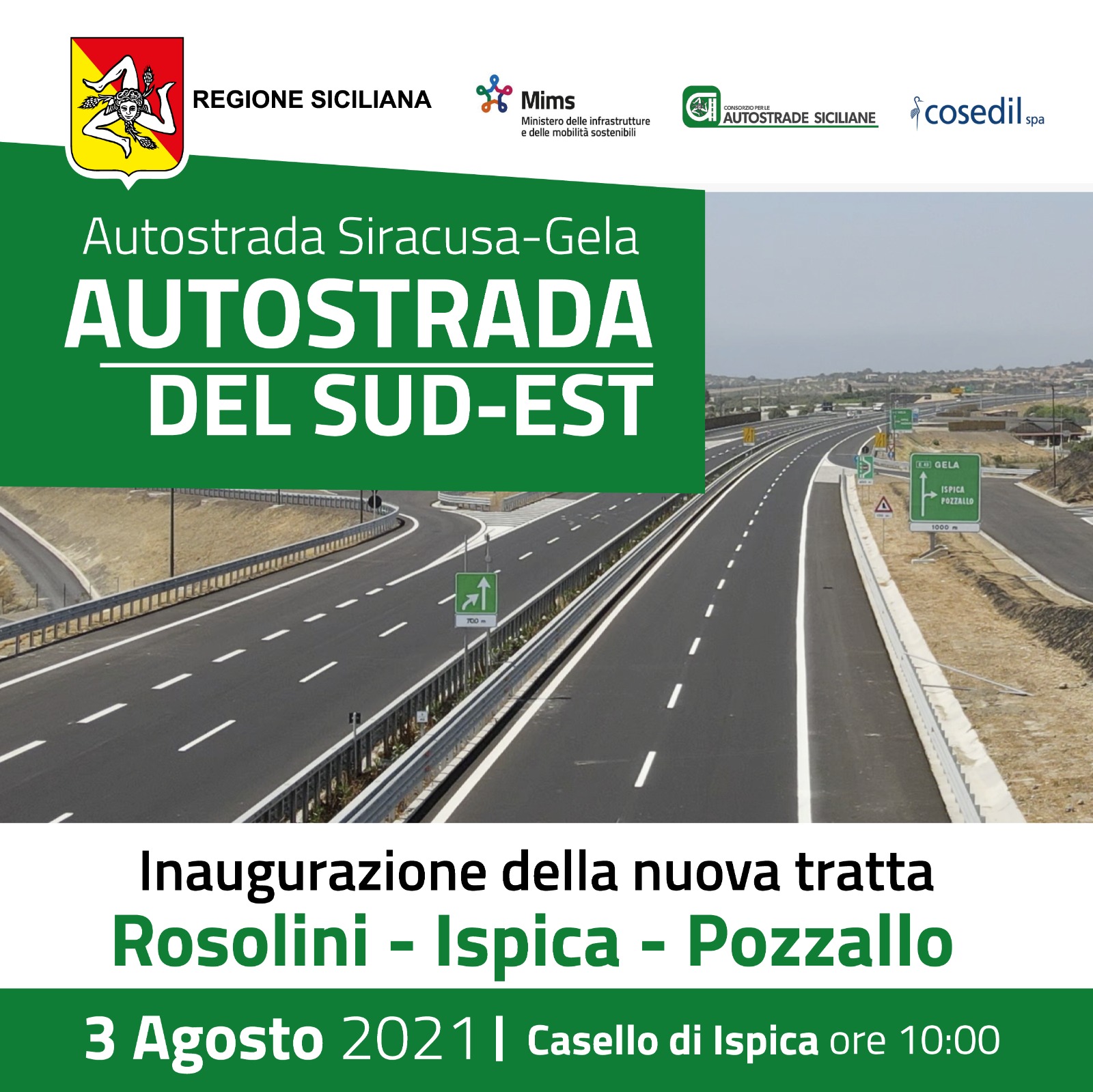 Nuova autostrada Rosolini-Ispica-Pozzallo, 3 agosto l’inaugurazione