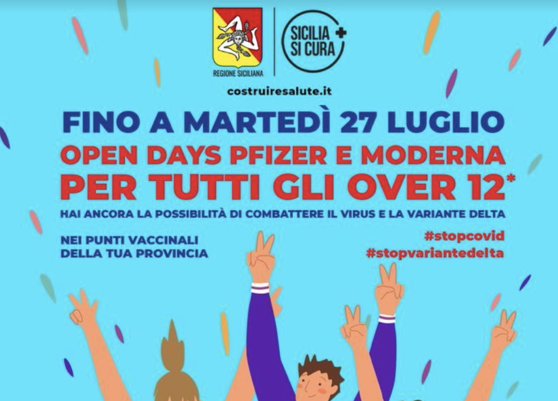 Vaccini, fino al 27 luglio gli “Open Days” dai 12 anni in su