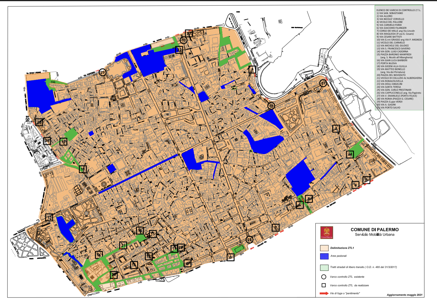 ZTL Palermo, dal 1° agosto 31 telecamere a presidiare i varchi