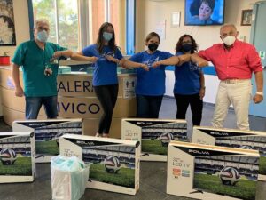 Sette tv color led da 32 pollici sono stati donati al reparto Covid dell'Ospedale civico di...
