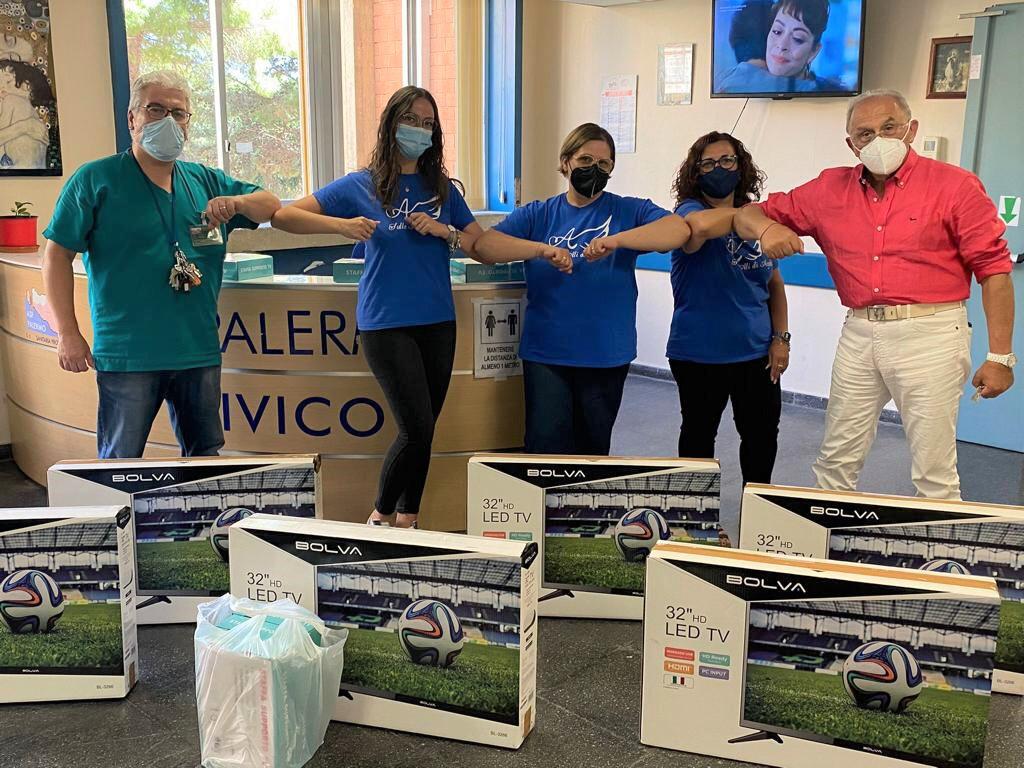 Donati televisori al reparto Covid Ospedale di Partinico dall’associazione Sulle ali di Agata