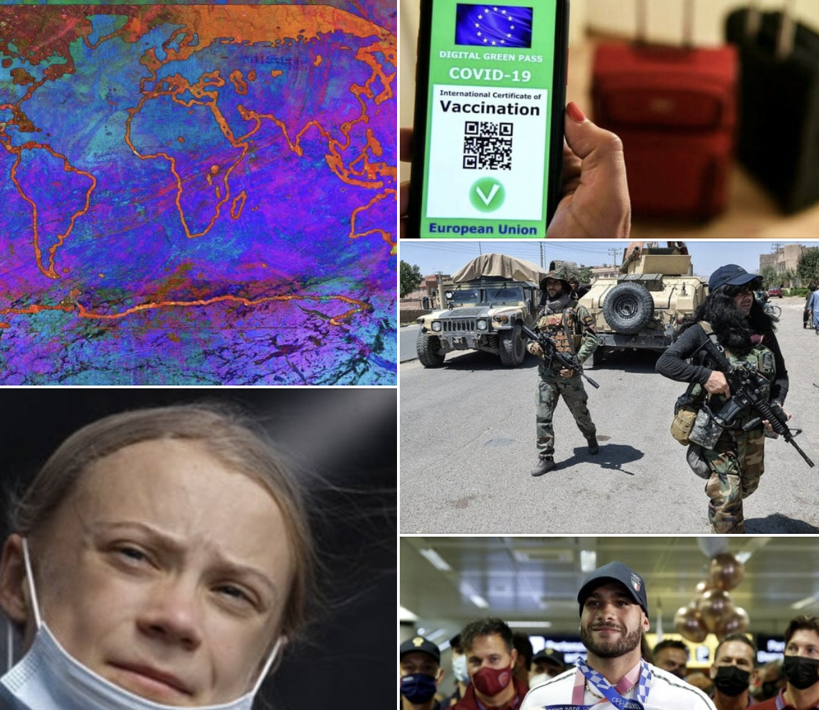 #Tanomattinale 10 agosto 2021: SOS ONU clima, ” il peggio deve ancora venire”, Green Pass fasulli, Afghanistan ai Talebani, Marcell in trionfo