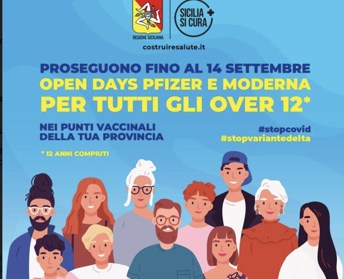 Vaccini antiCovid, gli “open days” in Sicilia proseguono fino al 14/09