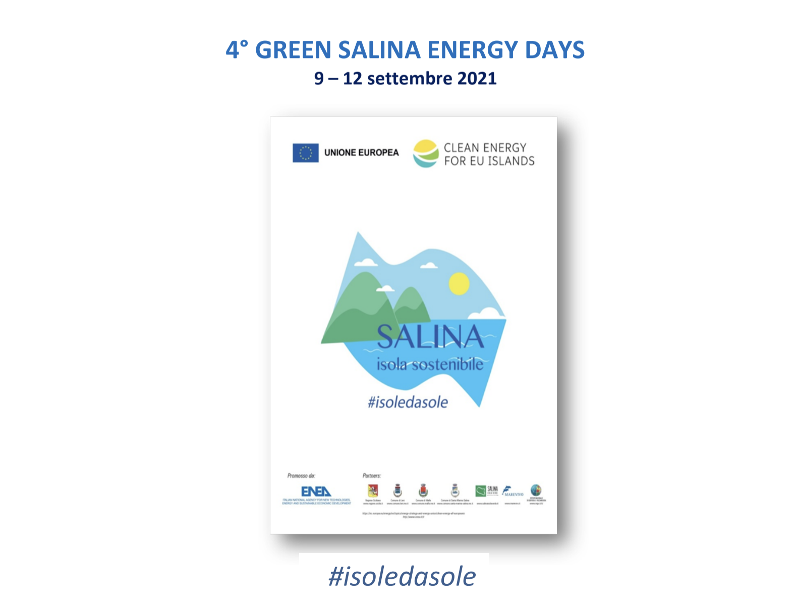 Green Salina Energy Days. Baglieri: “L’isola protagonista della transizione energetica”