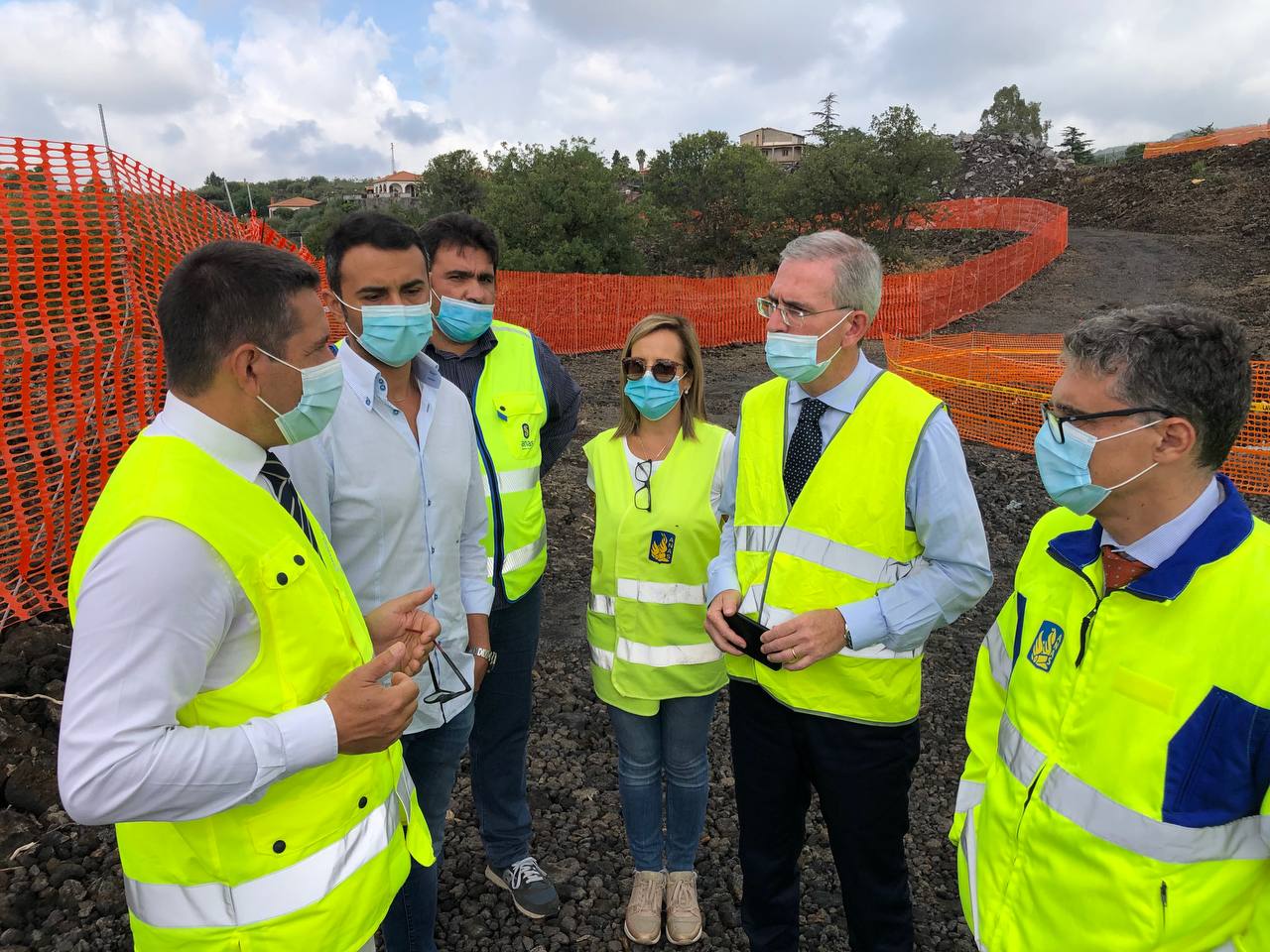 Falcone in visita nei cantieri delle Ss Bronte-Adrano e Licodia Eubea-Libertinia