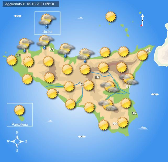 Meteo Sicilia di martedì 19 ottobre