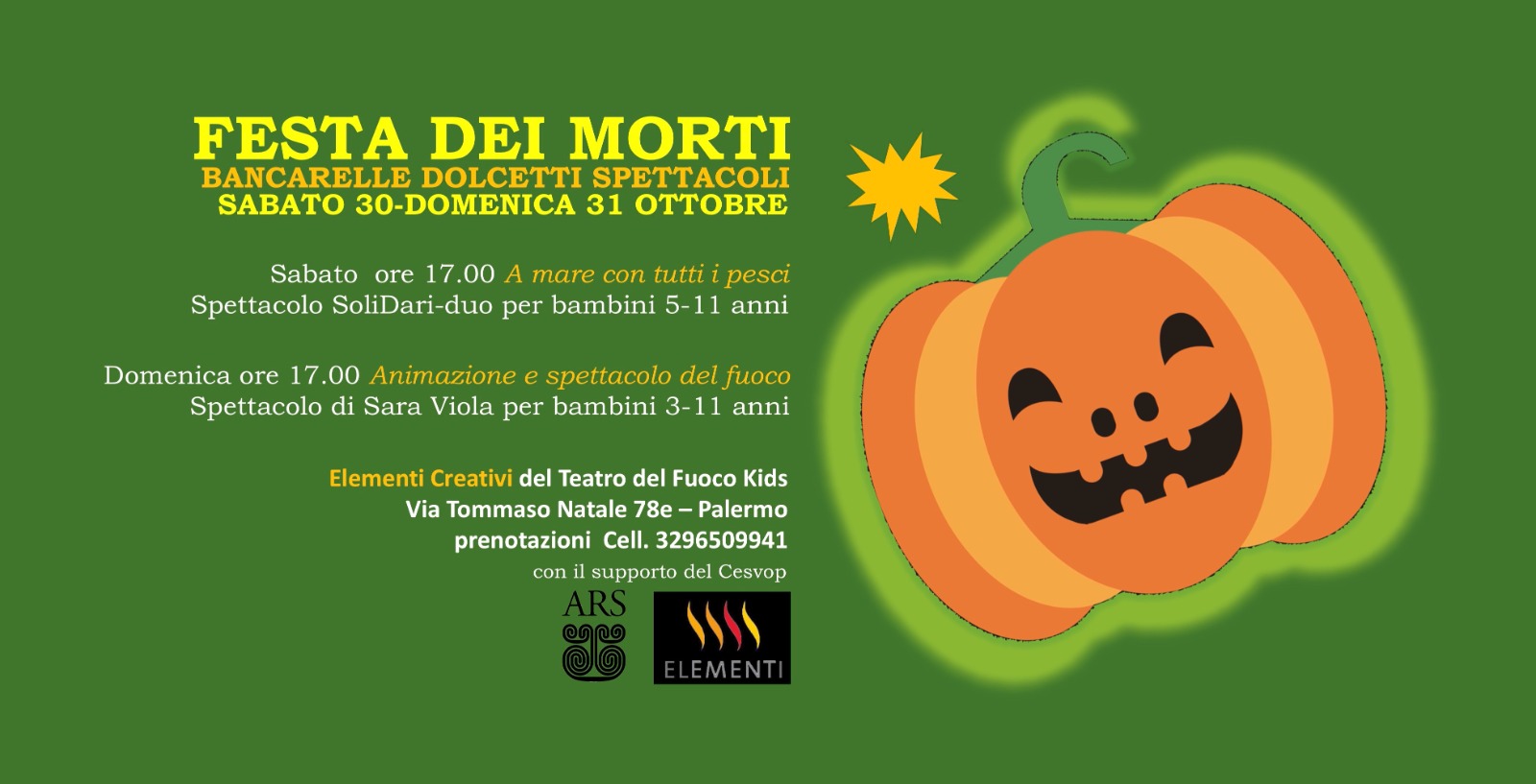 “Elementi Creativi”, arriva la Festa dei Morti con spettacoli per i piccoli