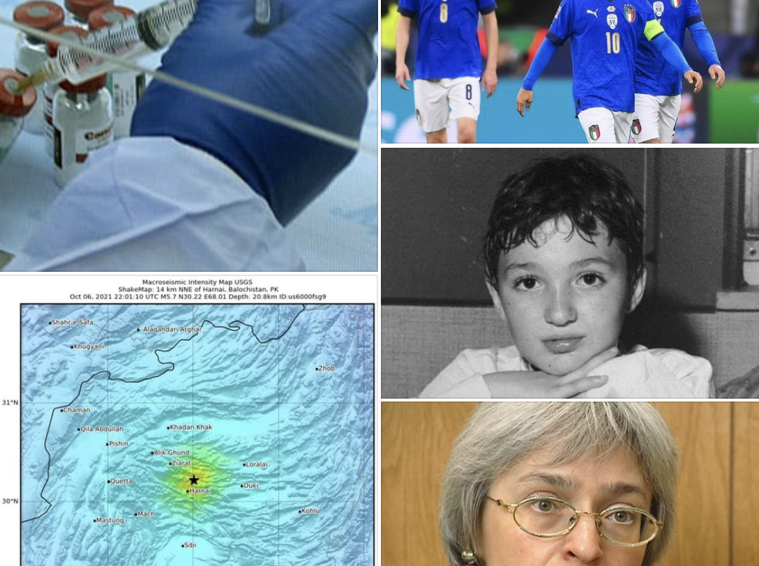 #Tanomattinale 7 ottobre 2021: il vaccino antimalaria che salverà tanti bambini, terremoto con morti in Pakistan, stop al record  dell’Italia di Mancini, in memoria di Claudio e Anna