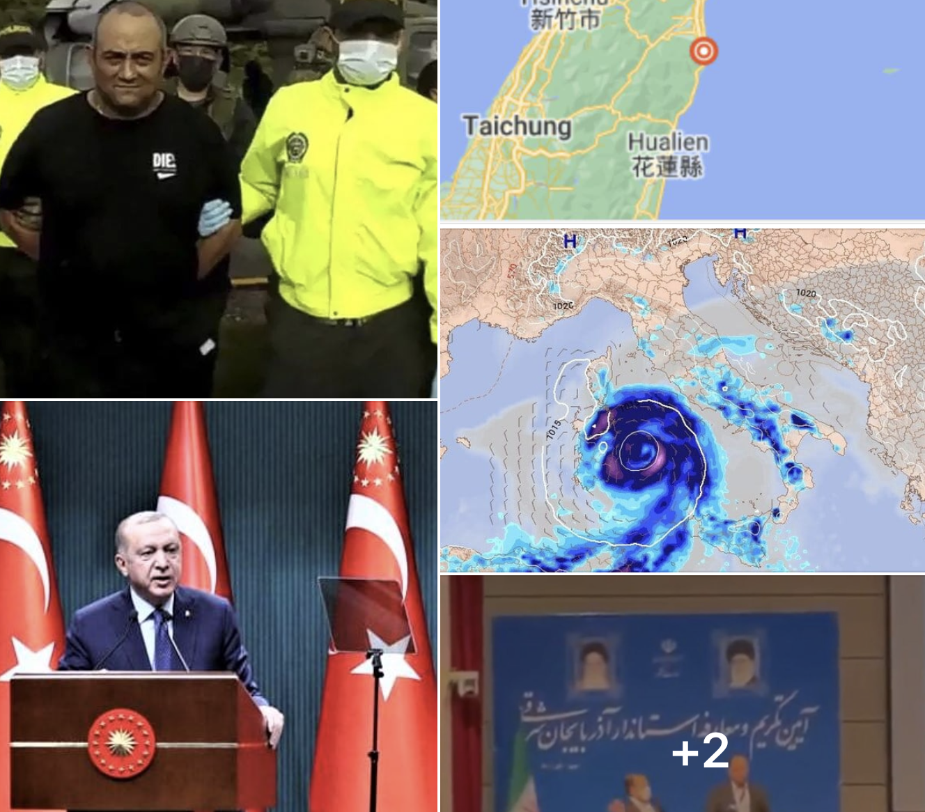 #Tanomattinale 24 ottobre 2021: preso superboss della cocaina, Erdogan contro tutti, terremoto a Taiwan e paura Medicane, Azerbajian, la timpulata al governatore, ginnastica d’oro