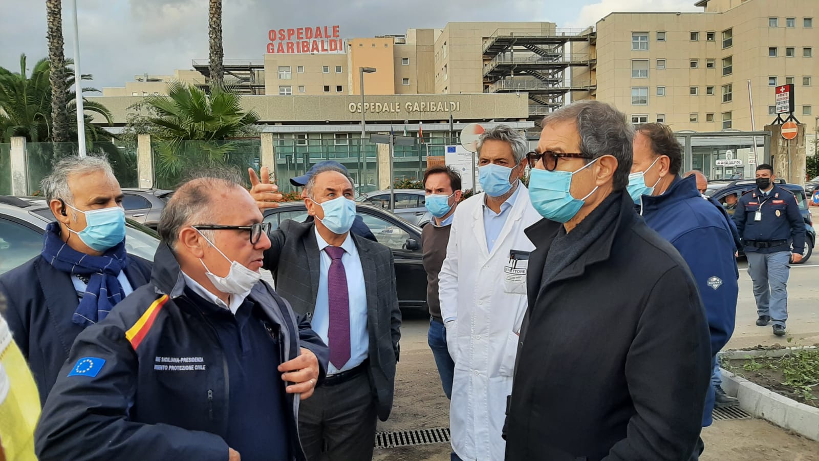Maltempo, Musumeci e Razza all’ospedale Garibaldi di Catania