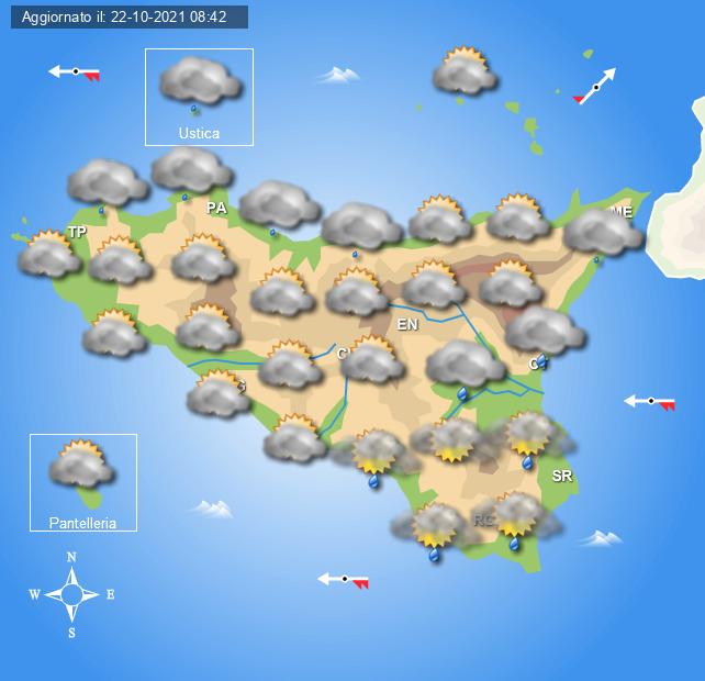 Meteo Sicilia di sabato 23 e domenica 24 ottobre