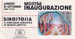 S’intitola "Sinestesia" la mostra di esordio di Marco Antista che si potrà visitare da lunedì 31...