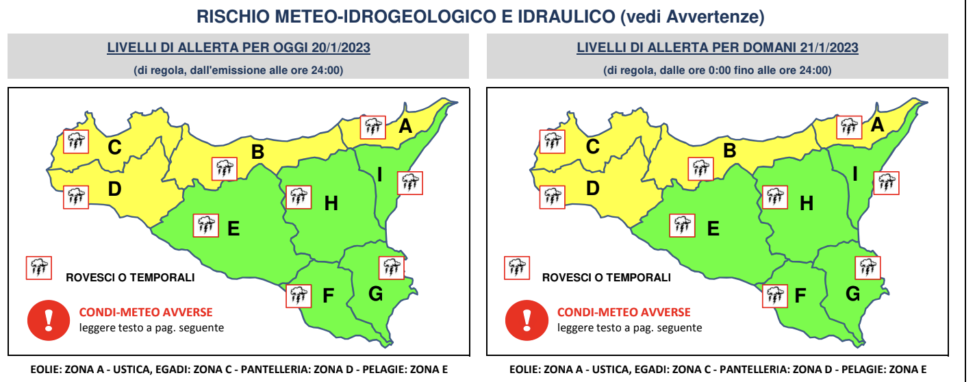 Condizioni meteo avverse, ancora allerta gialla in Sicilia
