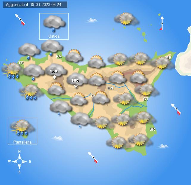 Meteo Sicilia di venerdì 20 gennaio