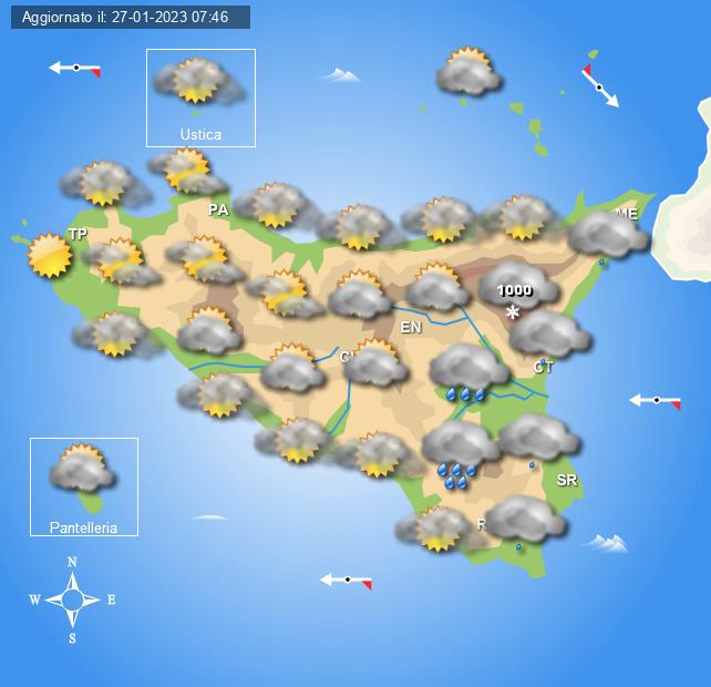 Meteo Sicilia di sabato 28 e domenica 29 gennaio