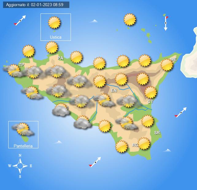 Meteo Sicilia di martedì 3 gennaio