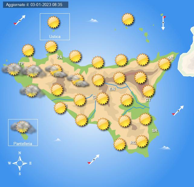 Meteo Sicilia di mercoledì 4 gennaio
