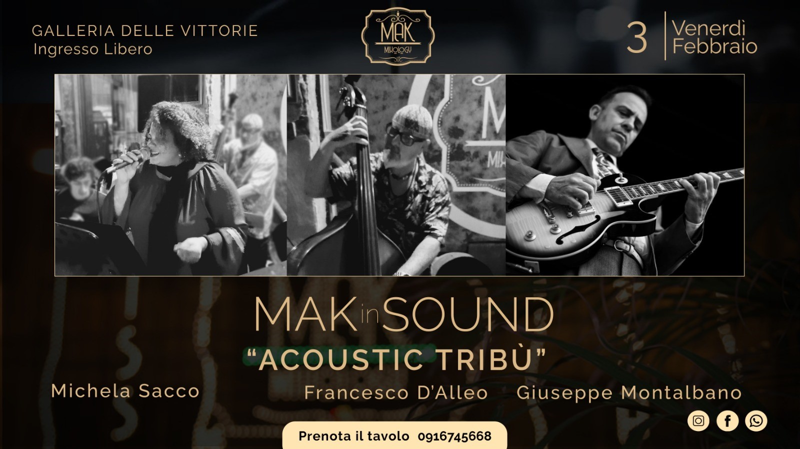 Jazz, archi e manouche per il fine settimana, dal 3 al 5 Febbraio, della Galleria delle Vittorie