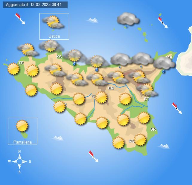 Meteo Sicilia di mercoledì 15 marzo