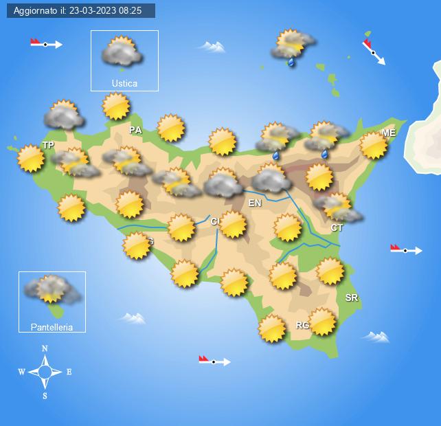 Meteo Sicilia di lunedì 27 marzo