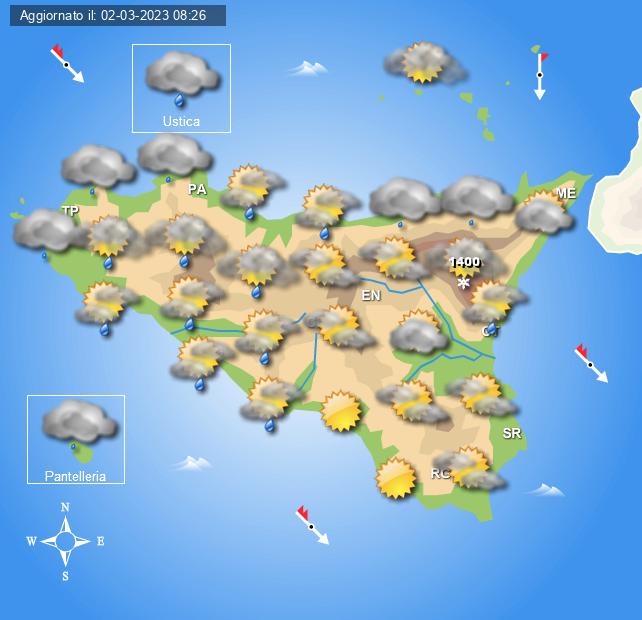 Meteo Sicilia di sabato 4 e domenica 5 marzo
