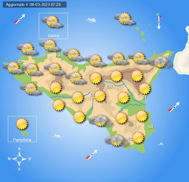 Meteo Sicilia di giovedì 9 marzo