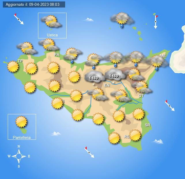 Meteo Sicilia di lunedì 10 aprile