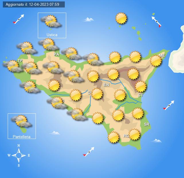 Meteo Sicilia di giovedì 13 aprile
