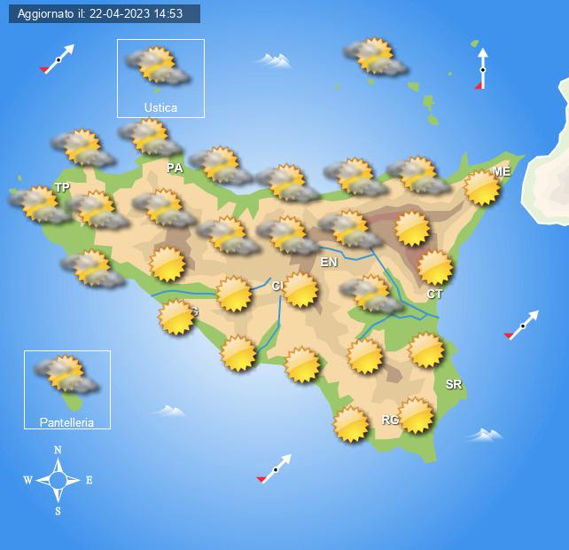 Meteo Sicilia di lunedì 24 aprile
