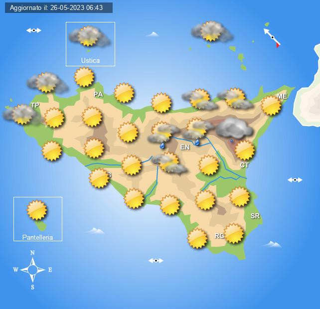 Meteo Sicilia di sabato 27 e domenica 28 maggio