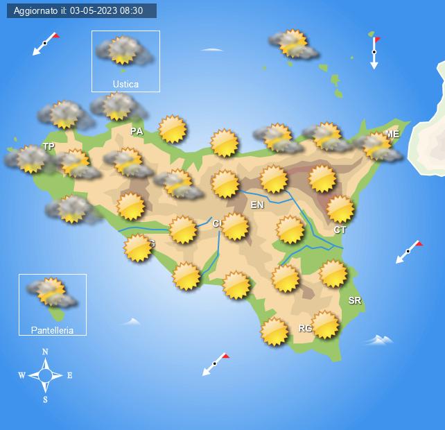 Meteo Sicilia di venerdì 5 maggio