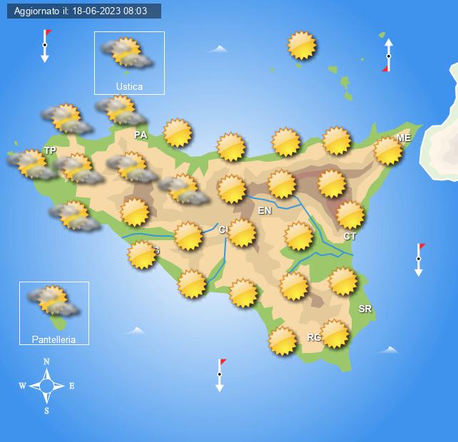 Meteo Sicilia di lunedì 19 giugno