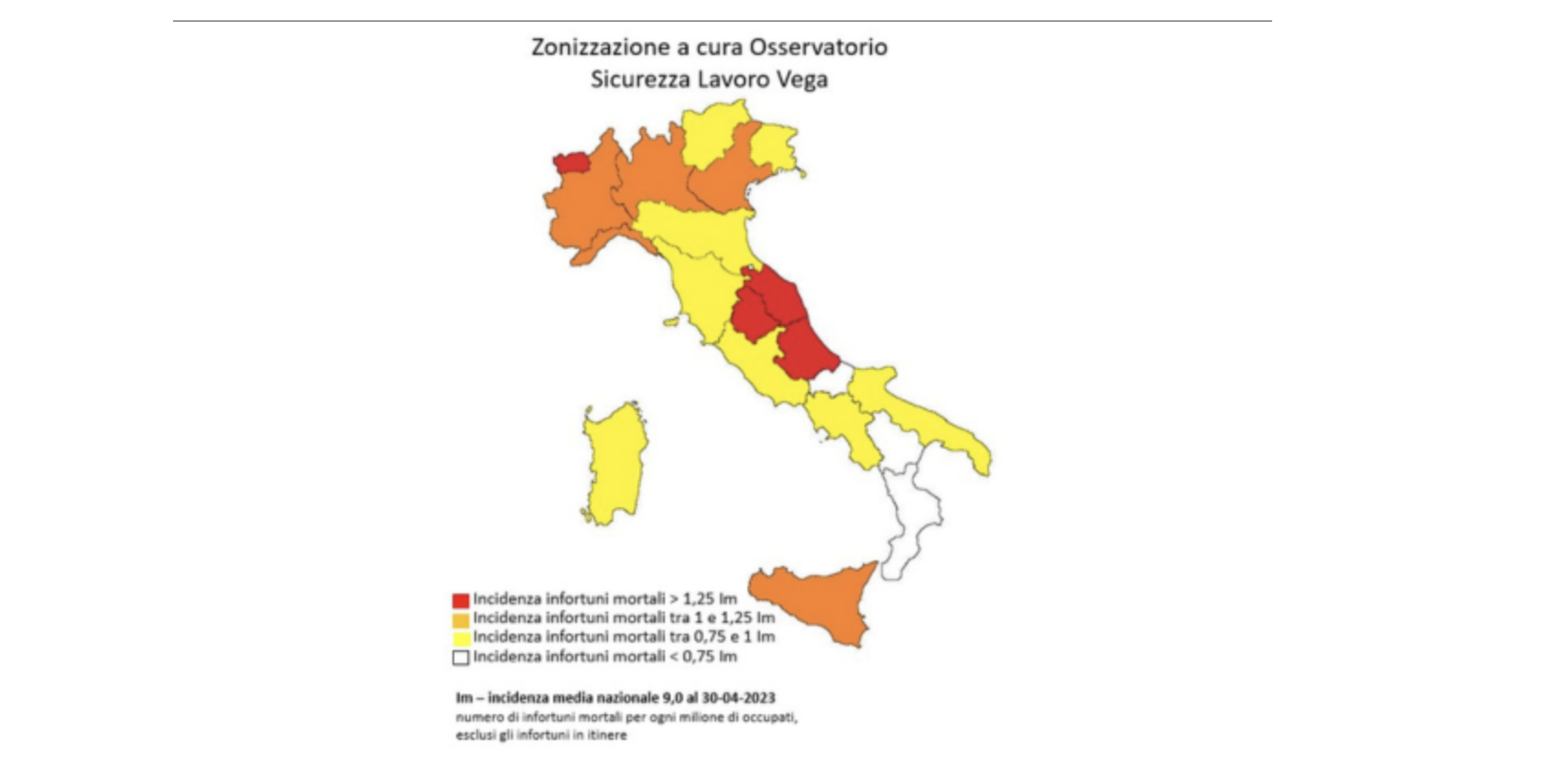 Morti sul lavoro, 1° quadrimestre 2023: sono 264 le vittime
