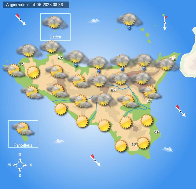 Meteo Sicilia di venerdì 16 giugno