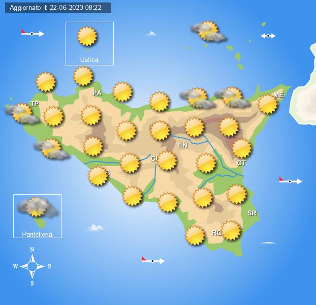 Meteo Sicilia di venerdì 23 giugno