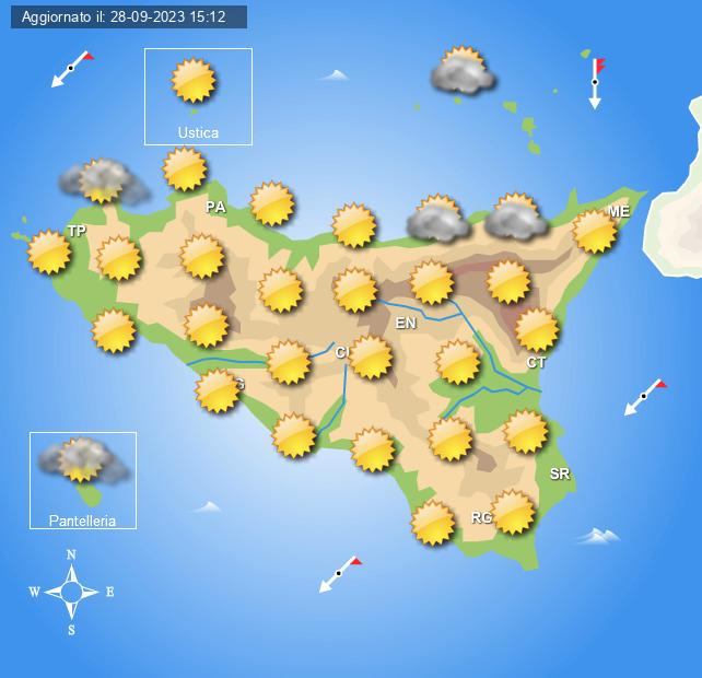 Meteo Sicilia di sabato 30 settembre e domenica 1 ottobre
