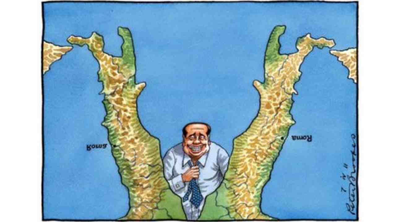 Berlusconi al Famedio. Il Times lo celebra per il Bunga Bunga (vignette)