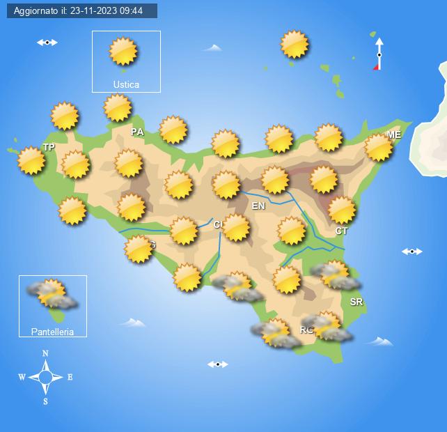 Meteo Sicilia di venerdì 24 novembre